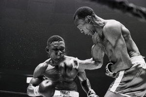 Bob Foster lands a right hand on Dick Tiger