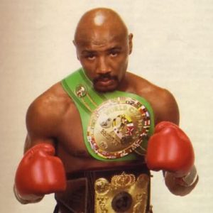 Marvellous Marvin Hagler  with championship titles
