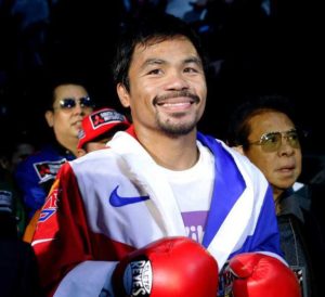 Manny Pacquiao is certainly a happy fighter